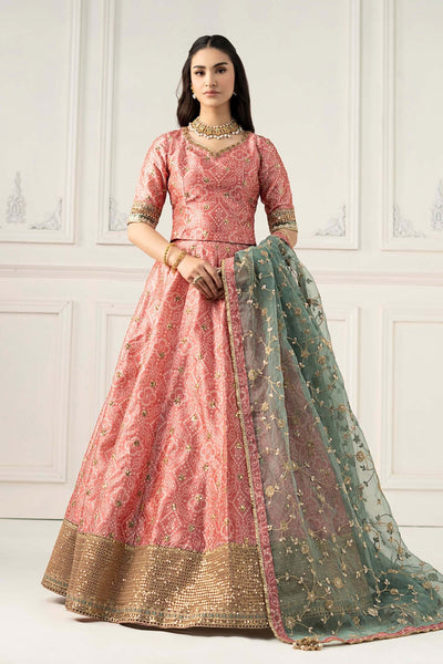Maria B | RTW | 3 Piece Embroidered Raw Silk Suit-Brand:Maria B-Type:Luxury Formals-Pink - House of Maryam- Buy in UK, USA