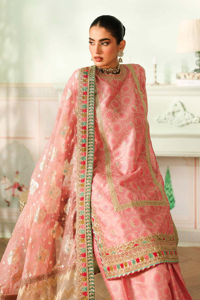 Maria B | RTW | 3 Piece Embroidered Raw Silk Suit-Brand:Maria B-Type:Luxury Formals-Pink - House of Maryam- Buy in UK, USA