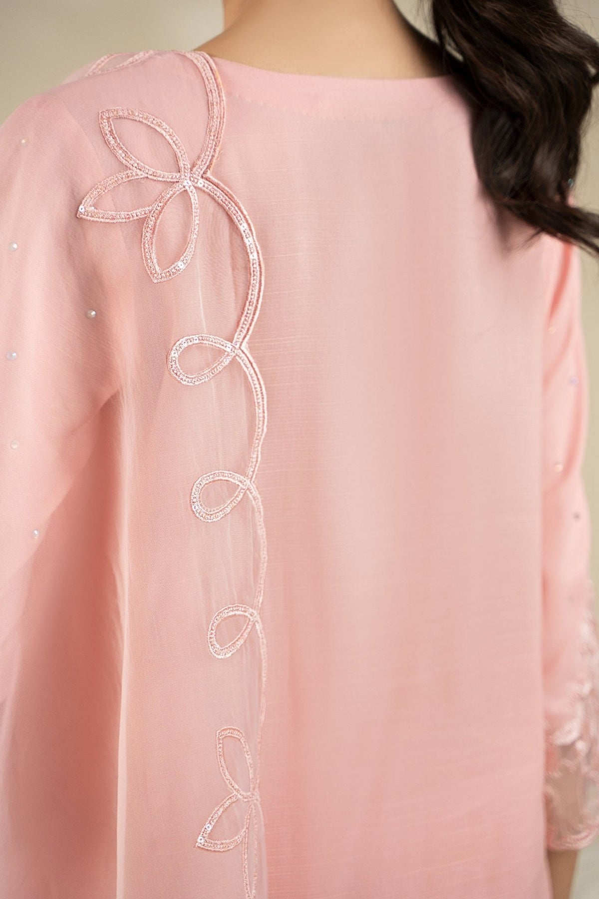 Maria B | RTW | 3 Piece Embroidered Raw Silk Suit-Brand:Maria B-Type:Luxury Formals-Pink - House of Maryam- Buy in UK, USA