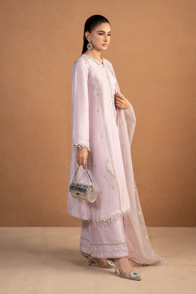 Maria B | RTW | 3 Piece Embroidered Raw Silk Suit-Brand:Maria B-Type:Luxury Formals-Purple - House of Maryam- Buy in UK, USA