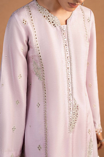 Maria B | RTW | 3 Piece Embroidered Raw Silk Suit-Brand:Maria B-Type:Luxury Formals-Purple - House of Maryam- Buy in UK, USA