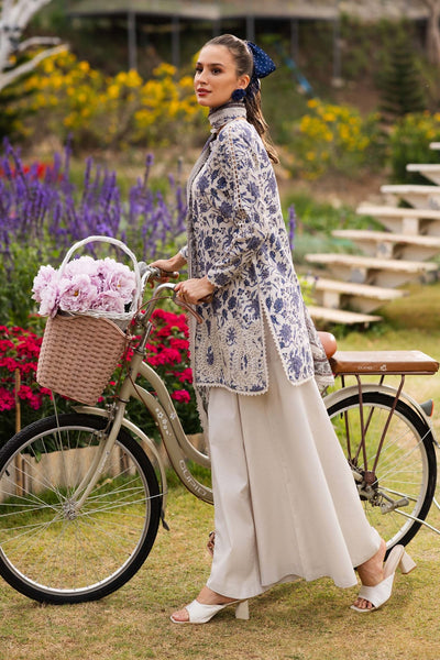 Maria B | RTW | 3 Piece Embroidered Raw Silk Suit-Brand:Maria B-Type:Luxury Pret-White - House of Maryam- Buy in UK, USA
