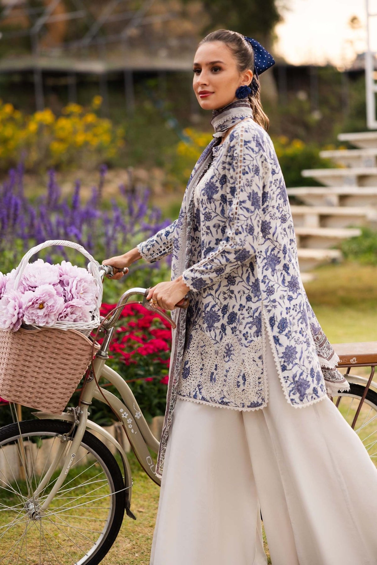 Maria B | RTW | 3 Piece Embroidered Raw Silk Suit-Brand:Maria B-Type:Luxury Pret-White - House of Maryam- Buy in UK, USA