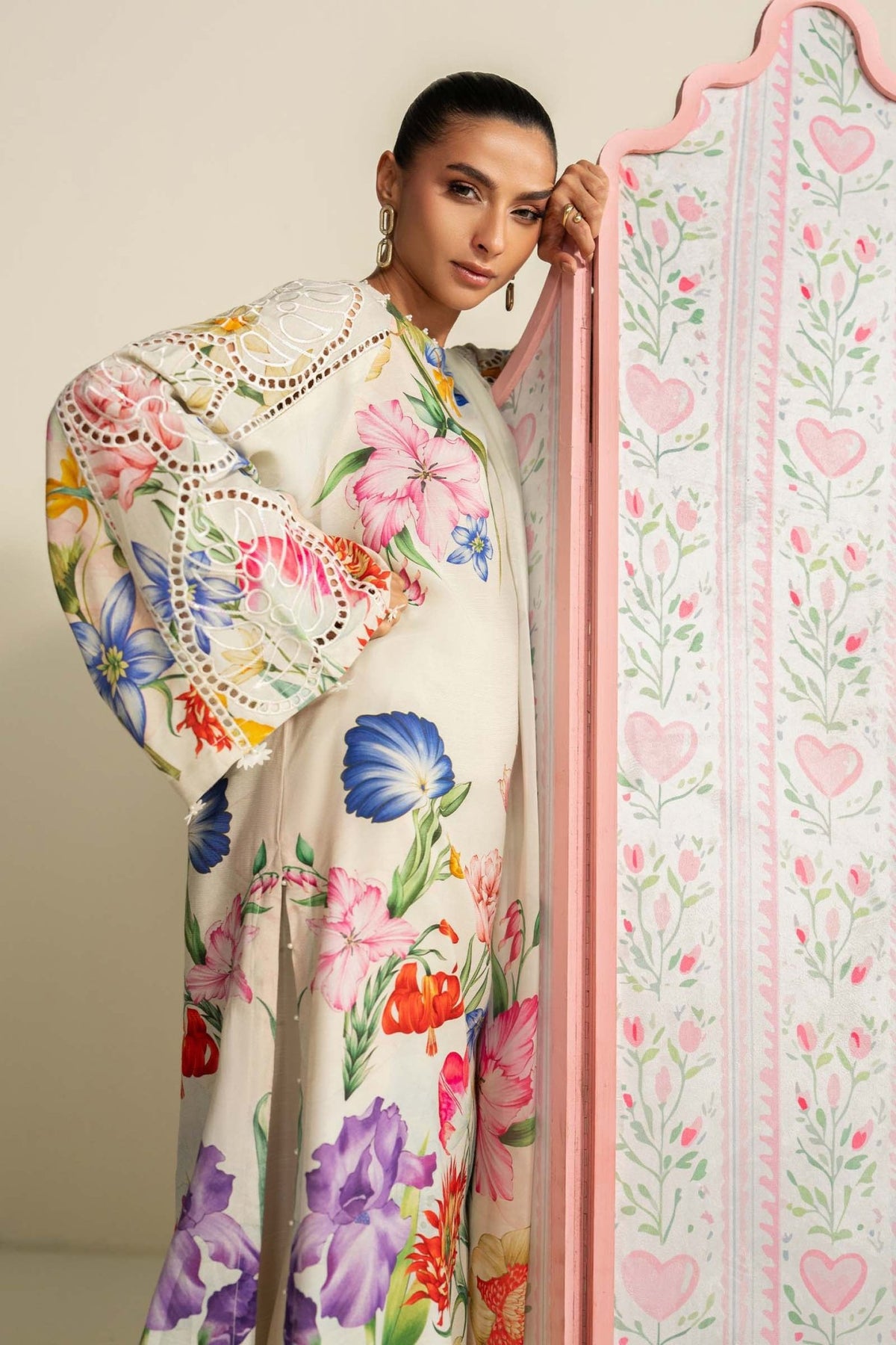 Maria B | RTW | 3 Piece Embroidered Raw Silk Suit-Brand:Maria B-Type:Luxury Pret-White - House of Maryam- Buy in UK, USA