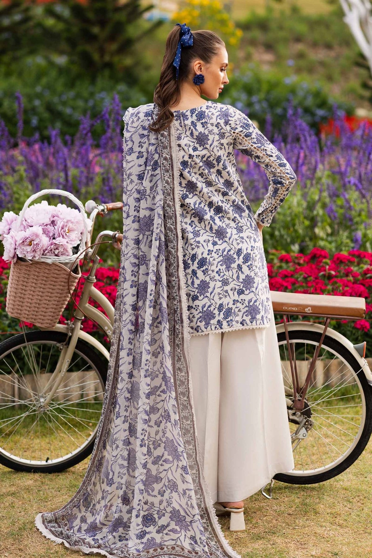 Maria B | RTW | 3 Piece Embroidered Raw Silk Suit-Brand:Maria B-Type:Luxury Pret-White - House of Maryam- Buy in UK, USA