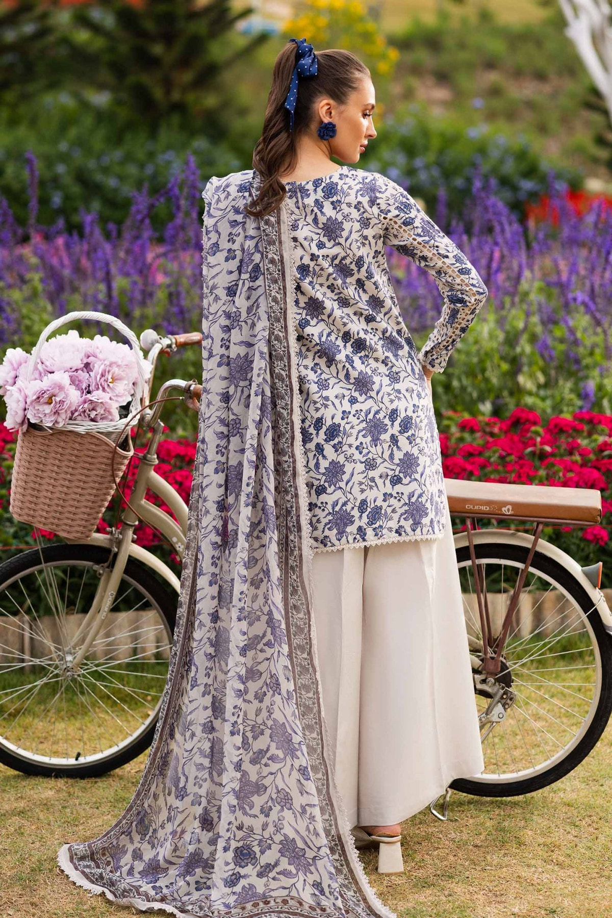 Maria B | RTW | 3 Piece Embroidered Raw Silk Suit-Brand:Maria B-Type:Luxury Pret-White - House of Maryam- Buy in UK, USA
