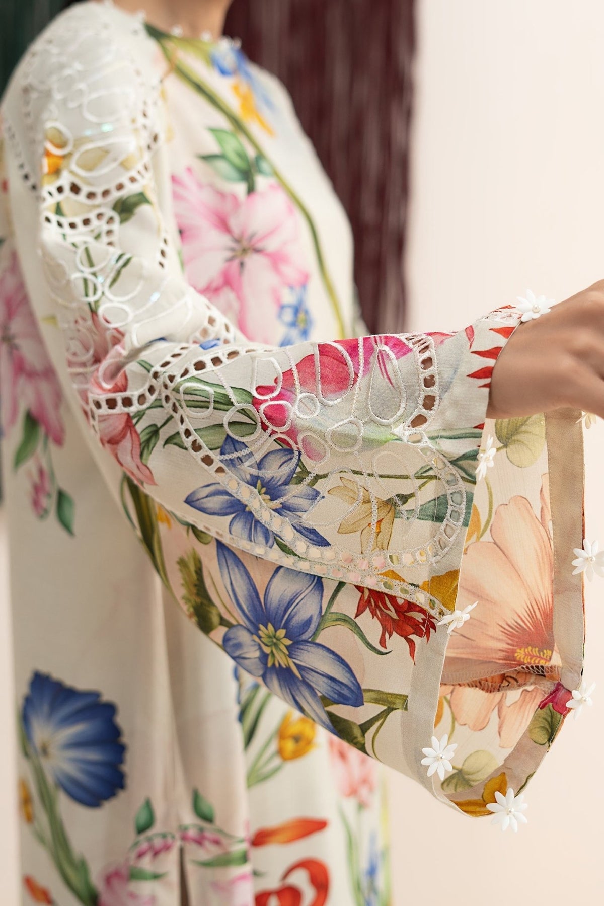 Maria B | RTW | 3 Piece Embroidered Raw Silk Suit-Brand:Maria B-Type:Luxury Pret-White - House of Maryam- Buy in UK, USA