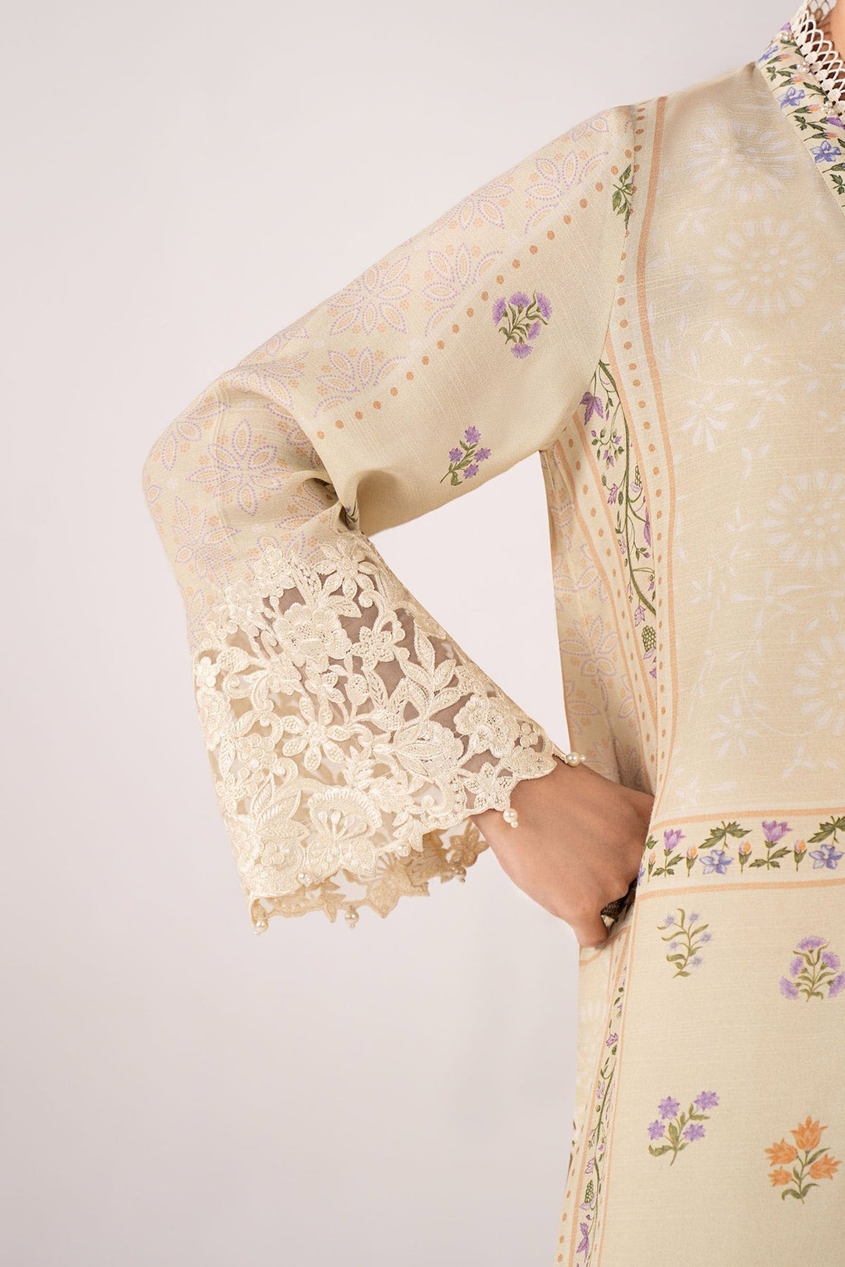 Maria B | RTW | 3 Piece Embroidered Raw Silk Suit-Brand:Maria B-Type:Luxury Pret-Yellow - House of Maryam- Buy in UK, USA