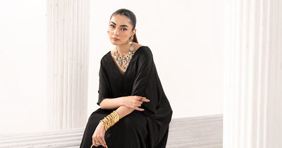 Maria B | RTW | 3 Piece Embroidered Satin Silk Suit-Brand:Maria B-Type:Luxury Formals-Black - House of Maryam- Buy in UK, USA