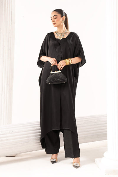 Maria B | RTW | 3 Piece Embroidered Satin Silk Suit-Brand:Maria B-Type:Luxury Formals-Black - House of Maryam- Buy in UK, USA