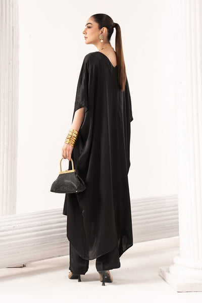 Maria B | RTW | 3 Piece Embroidered Satin Silk Suit-Brand:Maria B-Type:Luxury Formals-Black - House of Maryam- Buy in UK, USA