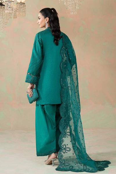 Maria B | RTW | 3 Piece Embroidered Silk Net Suit-Brand:Maria B-Type:Luxury Formals-Blue - House of Maryam- Buy in UK, USA