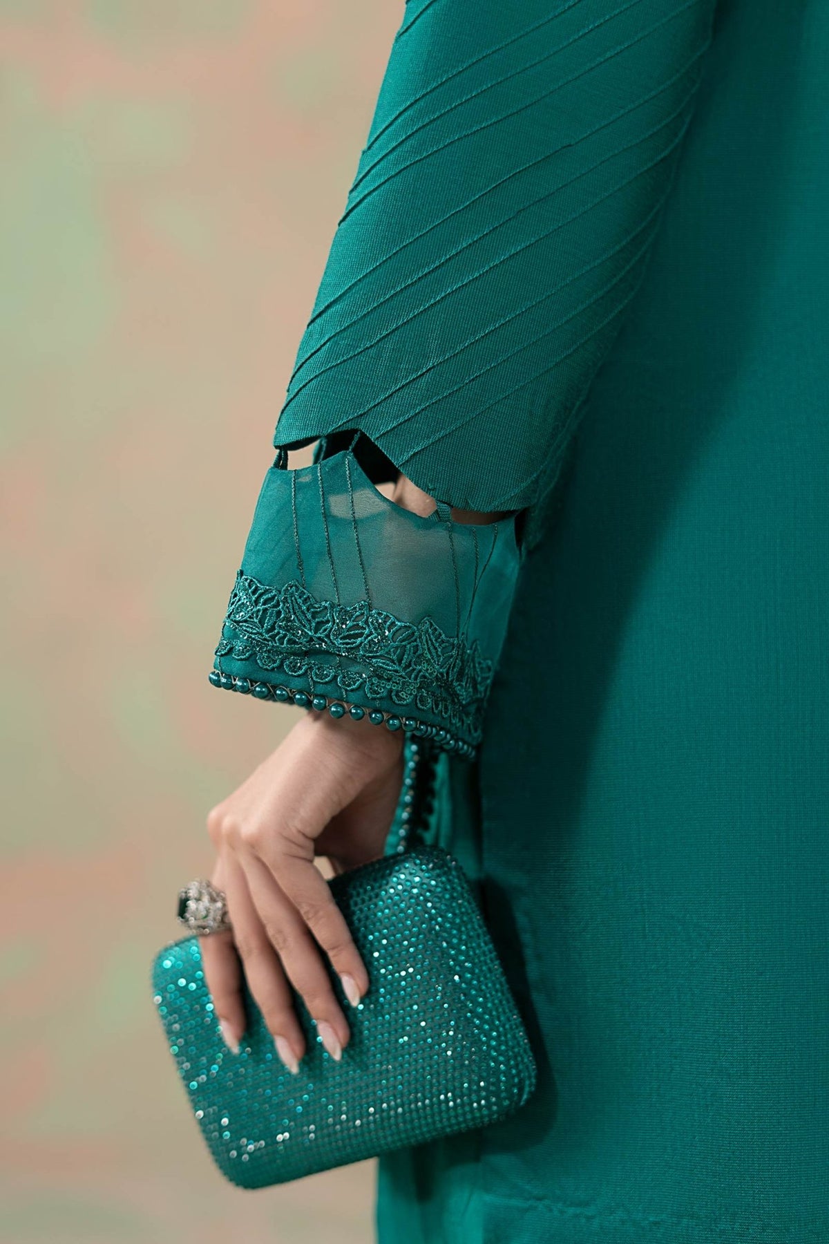 Maria B | RTW | 3 Piece Embroidered Silk Net Suit-Brand:Maria B-Type:Luxury Formals-Blue - House of Maryam- Buy in UK, USA