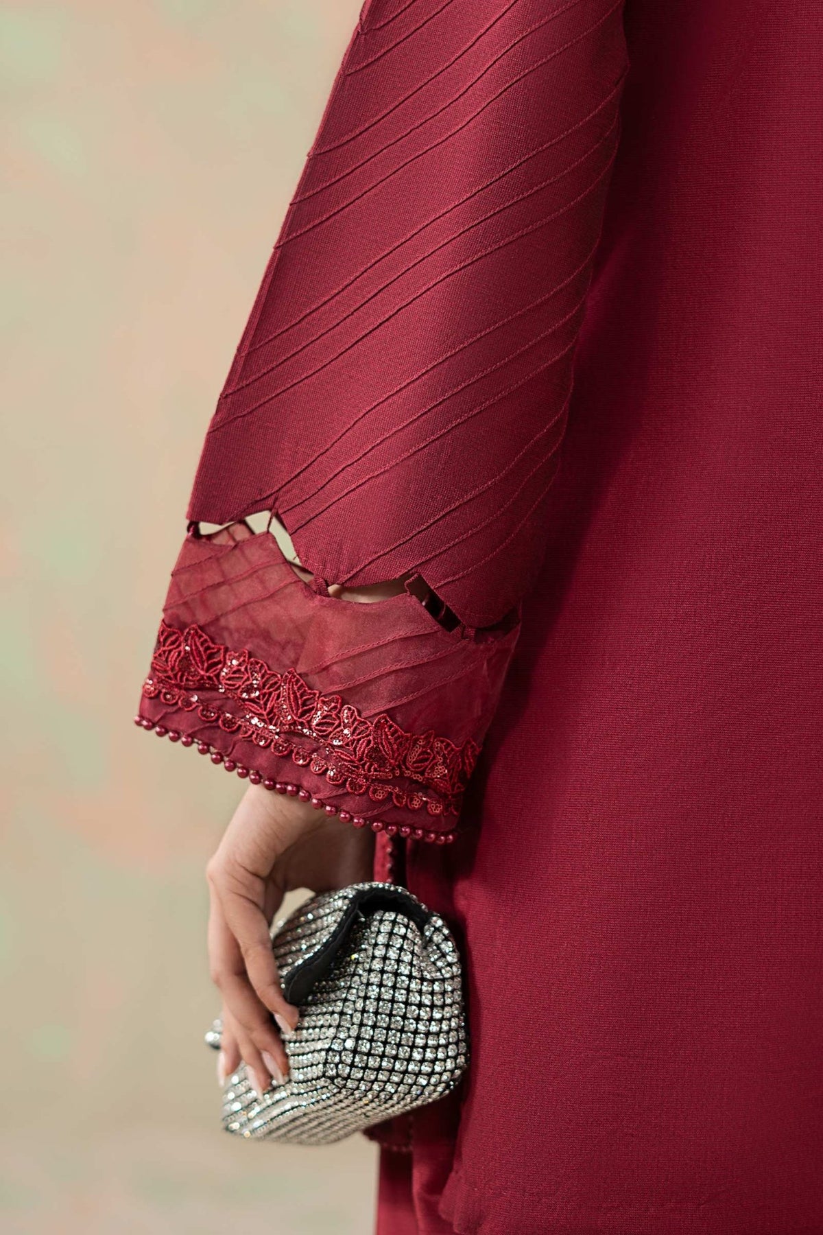 Maria B | RTW | 3 Piece Embroidered Silk Net Suit-Brand:Maria B-Type:Luxury Formals-Pink - House of Maryam- Buy in UK, USA