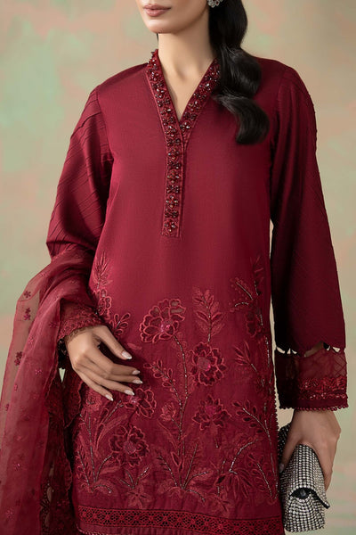 Maria B | RTW | 3 Piece Embroidered Silk Net Suit-Brand:Maria B-Type:Luxury Formals-Pink - House of Maryam- Buy in UK, USA