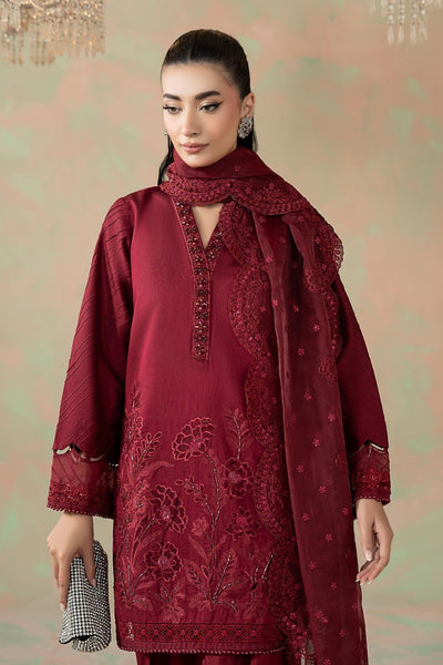 Maria B | RTW | 3 Piece Embroidered Silk Net Suit-Brand:Maria B-Type:Luxury Formals-Pink - House of Maryam- Buy in UK, USA