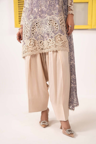 Maria B | RTW | 3 Piece Embroidered Silk Suit-Brand:Maria B-Type:Luxury Pret-White - House of Maryam- Buy in UK, USA