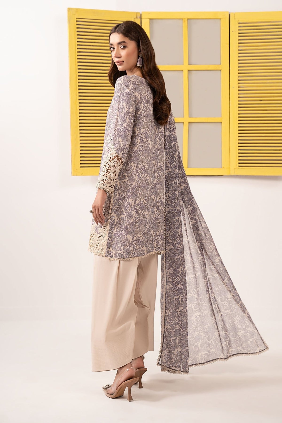 Maria B | RTW | 3 Piece Embroidered Silk Suit-Brand:Maria B-Type:Luxury Pret-White - House of Maryam- Buy in UK, USA