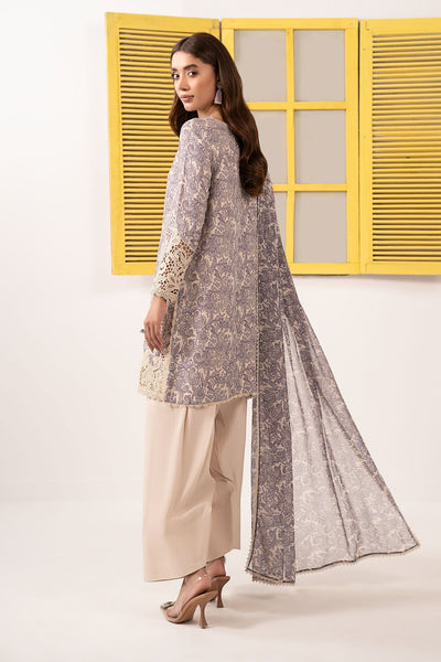 Maria B | RTW | 3 Piece Embroidered Silk Suit-Brand:Maria B-Type:Luxury Pret-White - House of Maryam- Buy in UK, USA