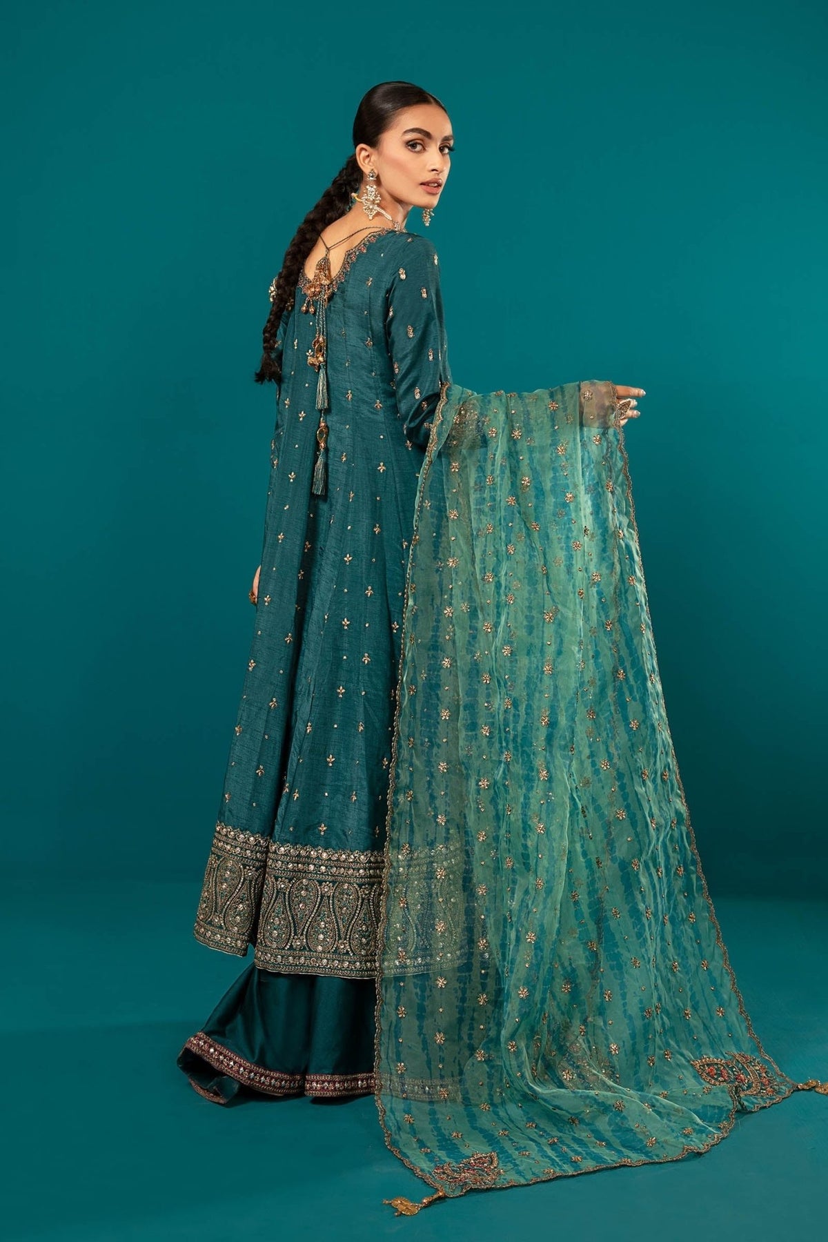 Maria B | RTW | 3 Piece Embroidered Suit-Brand:Maria B-Type:Luxury Formals-Blue - House of Maryam- Buy in UK, USA