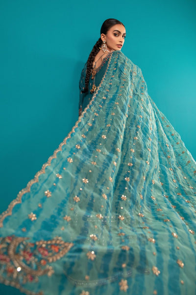 Maria B | RTW | 3 Piece Embroidered Suit-Brand:Maria B-Type:Luxury Formals-Blue - House of Maryam- Buy in UK, USA