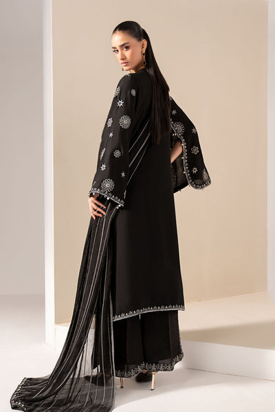 Maria B | RTW | 3 Piece Embroidered Tissue Staple Suit-Brand:Maria B-Type:Luxury Formals-Black - House of Maryam- Buy in UK, USA