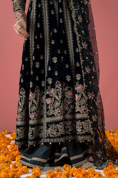 Maria B | RTW | 3 Piece Embroidered Velvet Suit-Brand:Maria B-Type:Luxury Formals-Green - House of Maryam- Buy in UK, USA