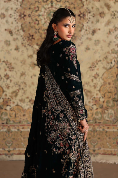 Maria B | RTW | 3 Piece Embroidered Velvet Suit-Brand:Maria B-Type:Luxury Formals-Green - House of Maryam- Buy in UK, USA