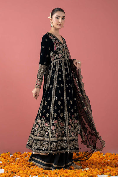 Maria B | RTW | 3 Piece Embroidered Velvet Suit-Brand:Maria B-Type:Luxury Formals-Green - House of Maryam- Buy in UK, USA