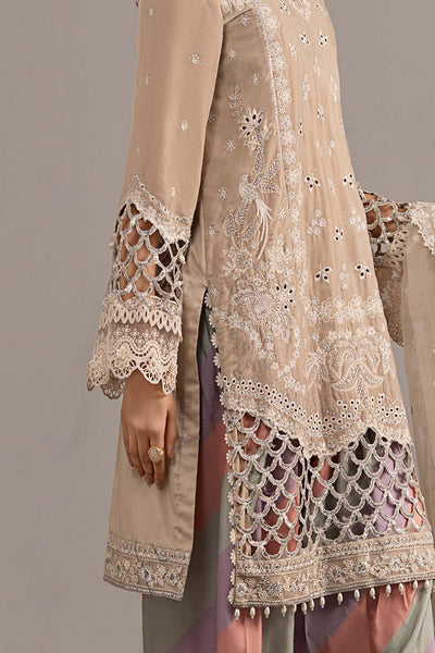 Maria B | RTW | 3 Piece Embroidered Velvet Suit-Brand:Maria B-Type:Luxury Formals-White - House of Maryam- Buy in UK, USA