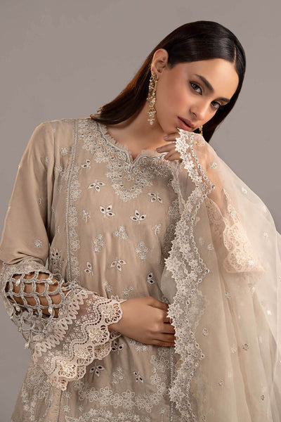 Maria B | RTW | 3 Piece Embroidered Velvet Suit-Brand:Maria B-Type:Luxury Formals-White - House of Maryam- Buy in UK, USA
