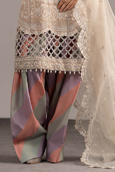 Maria B | RTW | 3 Piece Embroidered Velvet Suit-Brand:Maria B-Type:Luxury Formals-White - House of Maryam- Buy in UK, USA