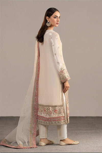 Maria B | RTW | 3 Piece Embroidered Velvet Suit-Brand:Maria B-Type:Luxury Formals-White - House of Maryam- Buy in UK, USA