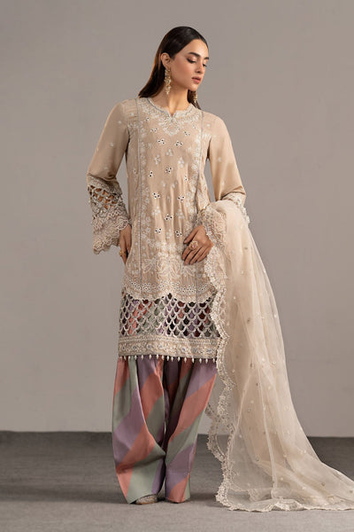 Maria B | RTW | 3 Piece Embroidered Velvet Suit-Brand:Maria B-Type:Luxury Formals-White - House of Maryam- Buy in UK, USA