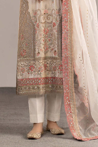 Maria B | RTW | 3 Piece Embroidered Velvet Suit-Brand:Maria B-Type:Luxury Formals-White - House of Maryam- Buy in UK, USA