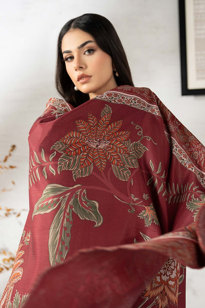 Maria B | RTW | 3 Piece Embroidered Viscose Suit-Brand:Maria B-Type:Luxury Pret-Maroon - House of Maryam- Buy in UK, USA