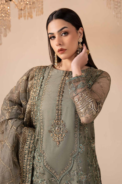 Maria B | RTW | 3 Piece Embroidered Zari Net Suit-Brand:Maria B-Type:Luxury Formals-Blue - House of Maryam- Buy in UK, USA