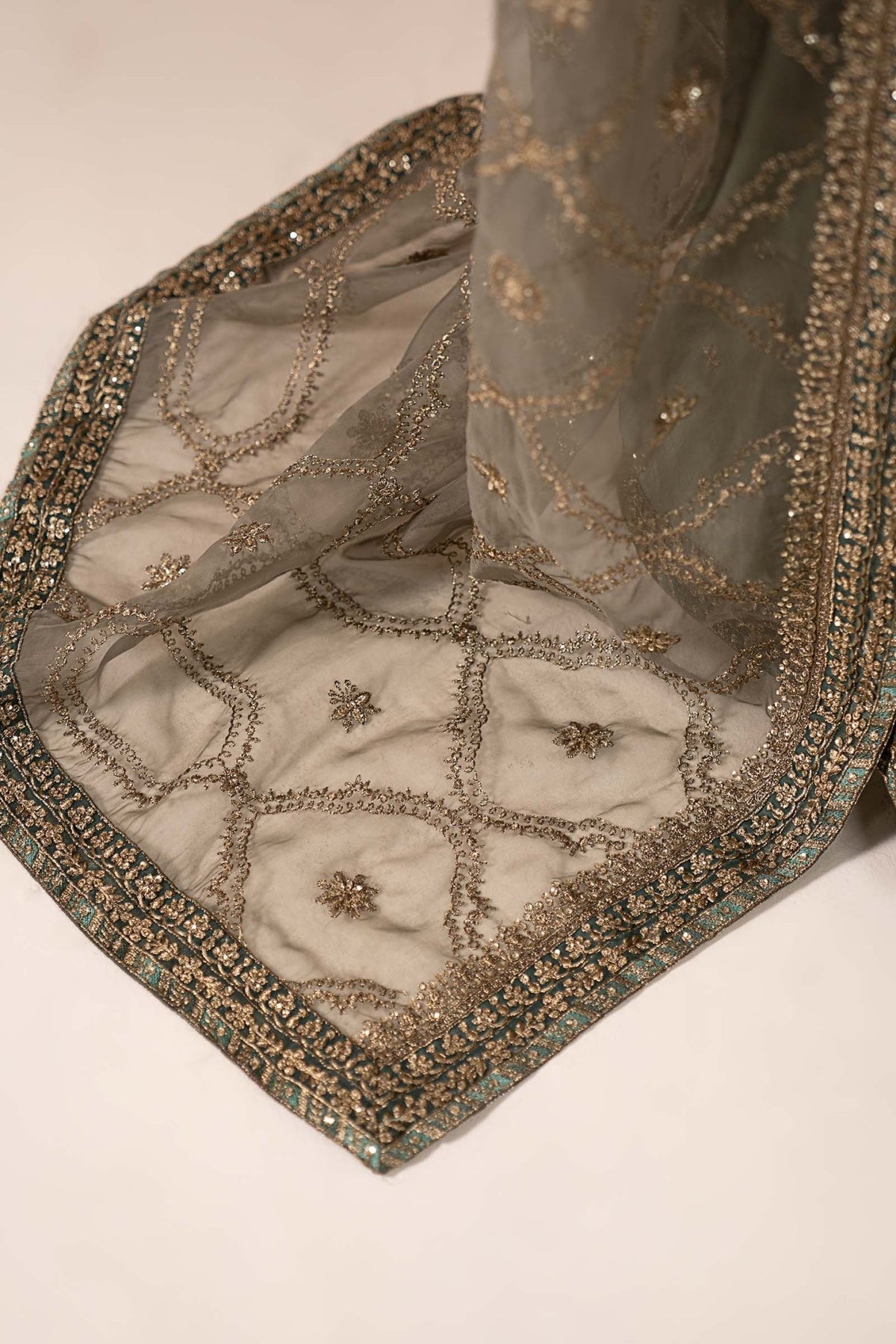 Maria B | RTW | 3 Piece Embroidered Zari Net Suit-Brand:Maria B-Type:Luxury Formals-Blue - House of Maryam- Buy in UK, USA
