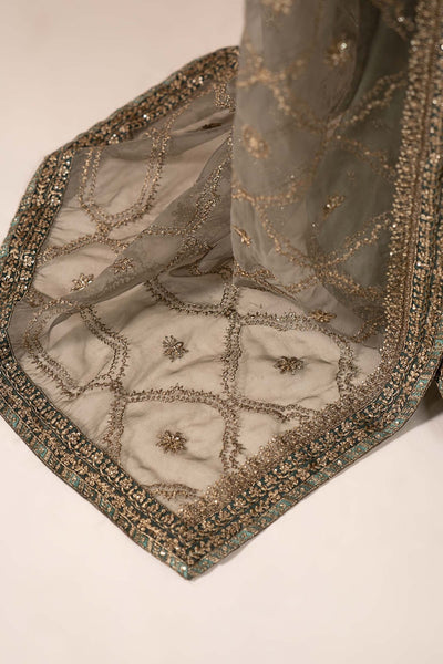 Maria B | RTW | 3 Piece Embroidered Zari Net Suit-Brand:Maria B-Type:Luxury Formals-Blue - House of Maryam- Buy in UK, USA