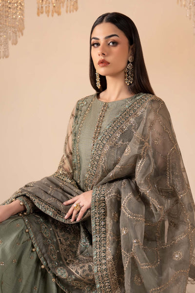 Maria B | RTW | 3 Piece Embroidered Zari Net Suit-Brand:Maria B-Type:Luxury Formals-Blue - House of Maryam- Buy in UK, USA