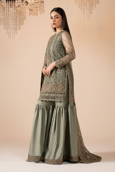 Maria B | RTW | 3 Piece Embroidered Zari Net Suit-Brand:Maria B-Type:Luxury Formals-Blue - House of Maryam- Buy in UK, USA