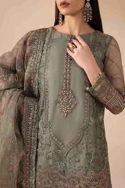 Maria B | RTW | 3 Piece Embroidered Zari Net Suit-Brand:Maria B-Type:Luxury Formals-Blue - House of Maryam- Buy in UK, USA