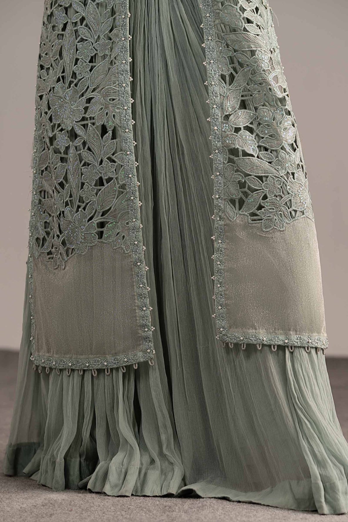 Maria B | RTW | 3 Piece Embroidered Zari Organza Suit-Brand:Maria B-Type:Luxury Formals-Blue - House of Maryam- Buy in UK, USA