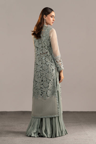 Maria B | RTW | 3 Piece Embroidered Zari Organza Suit-Brand:Maria B-Type:Luxury Formals-Blue - House of Maryam- Buy in UK, USA