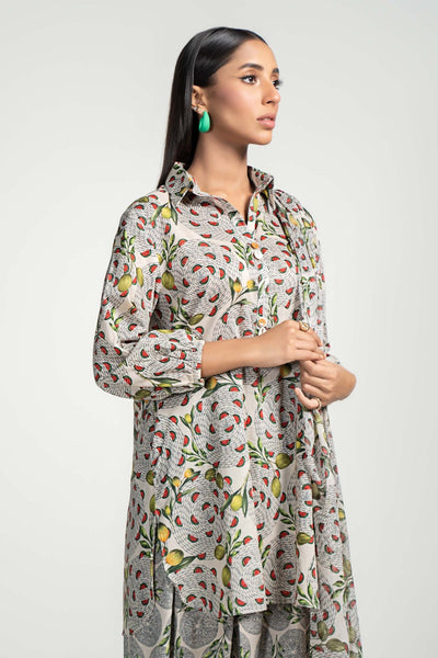 Maria B | RTW | 3 Piece Printed Lawn Suit-Brand:Maria B-Type:Luxury Pret-Beige - House of Maryam- Buy in UK, USA
