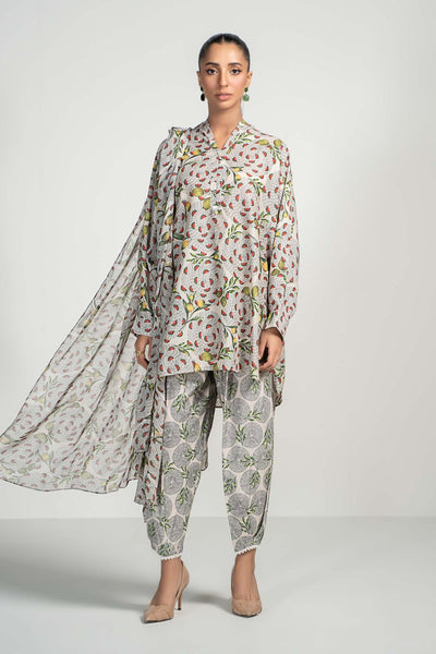 Maria B | RTW | 3 Piece Printed Lawn Suit-Brand:Maria B-Type:Luxury Pret-Beige - House of Maryam- Buy in UK, USA