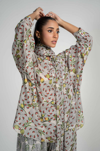 Maria B | RTW | 3 Piece Printed Lawn Suit-Brand:Maria B-Type:Luxury Pret-Beige - House of Maryam- Buy in UK, USA