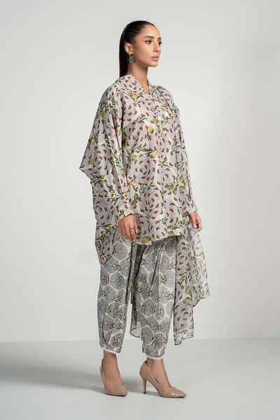 Maria B | RTW | 3 Piece Printed Lawn Suit-Brand:Maria B-Type:Luxury Pret-Beige - House of Maryam- Buy in UK, USA