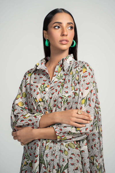 Maria B | RTW | 3 Piece Printed Lawn Suit-Brand:Maria B-Type:Luxury Pret-Beige - House of Maryam- Buy in UK, USA