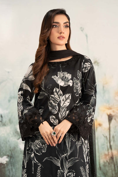 Maria B | RTW | 3 Piece Printed Lawn Suit-Brand:Maria B-Type:Luxury Pret-Black - House of Maryam- Buy in UK, USA